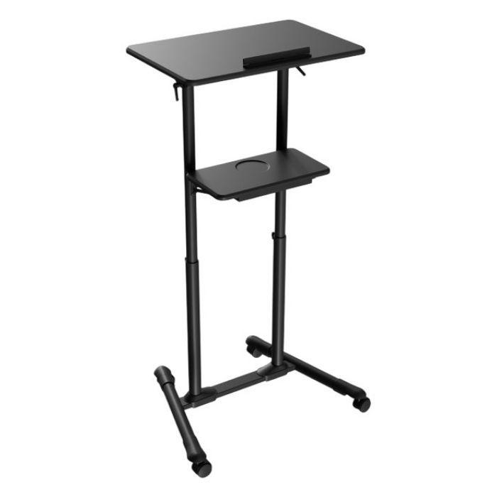 Púlpito de Conferência Móvel GEMBIRD TVS-DESK-01-BK (Aço e plástico - Preto), miniatura 3
