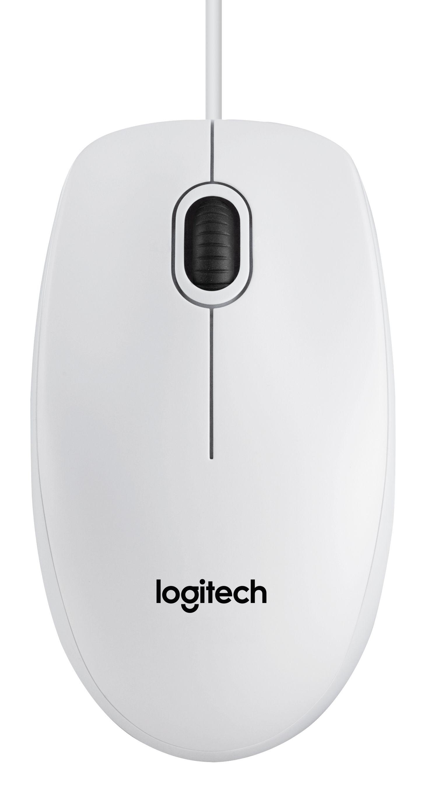 Rato LOGITECH B100 (Ambidestro - 800 DPI - Óptico - Branco)