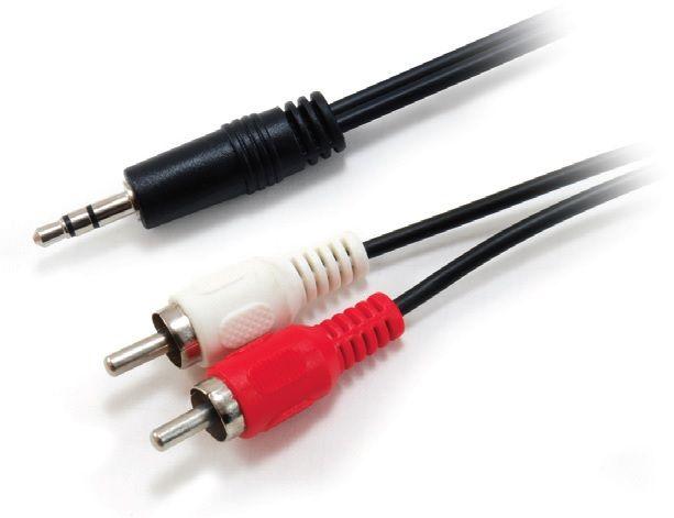 Cabo de Áudio Jack 3,5 mm para 2 RCA EQUIP 14709207 (2,5 m - 2 x RCA - 3.5 mm - Preto)