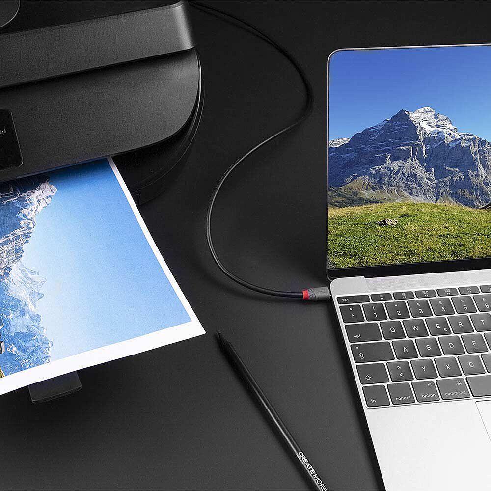 Cabo USB-C para USB-B LINDY 36940 (0,5 m - USB B - USB C - Preto) — miniatura 4
