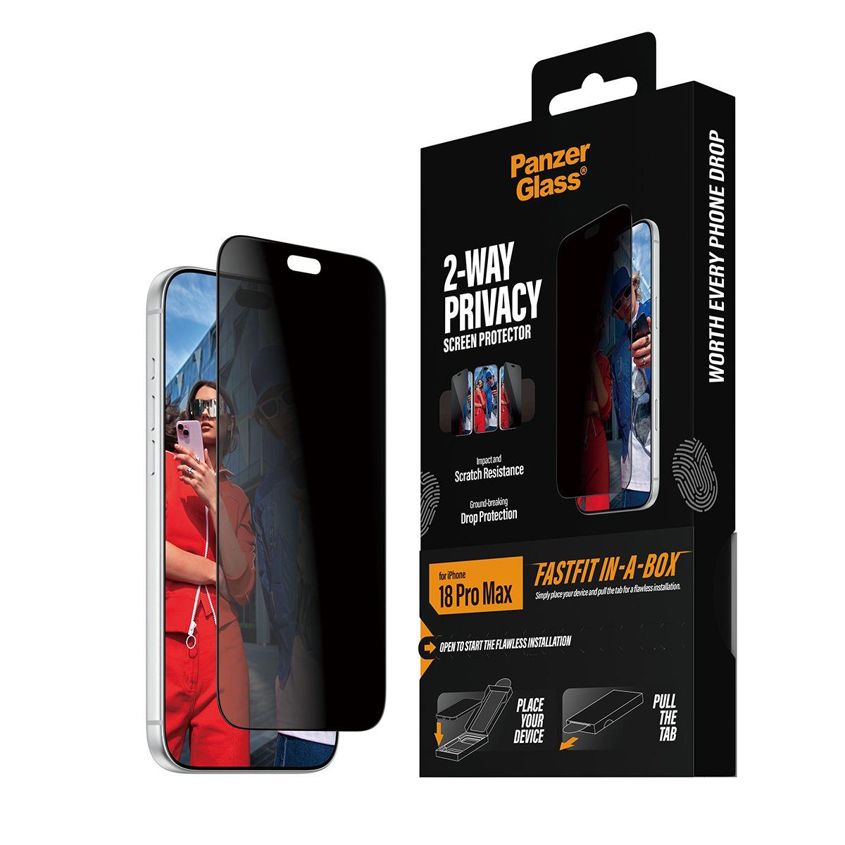 Protetor de Ecrã de Privacidade PANZERGLASS 2-Way Privacy iPhone 18 Pro Max Ultra-Wide Fit (Apple iPhone 18 Pro Max - Transparente), miniatura 7