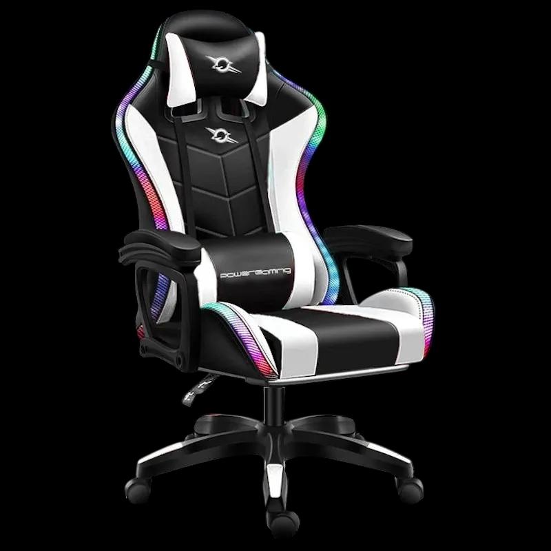 Cadeira Gaming POWERGAMING GAMING 813 RGB (Nylon - Branco/Preto)