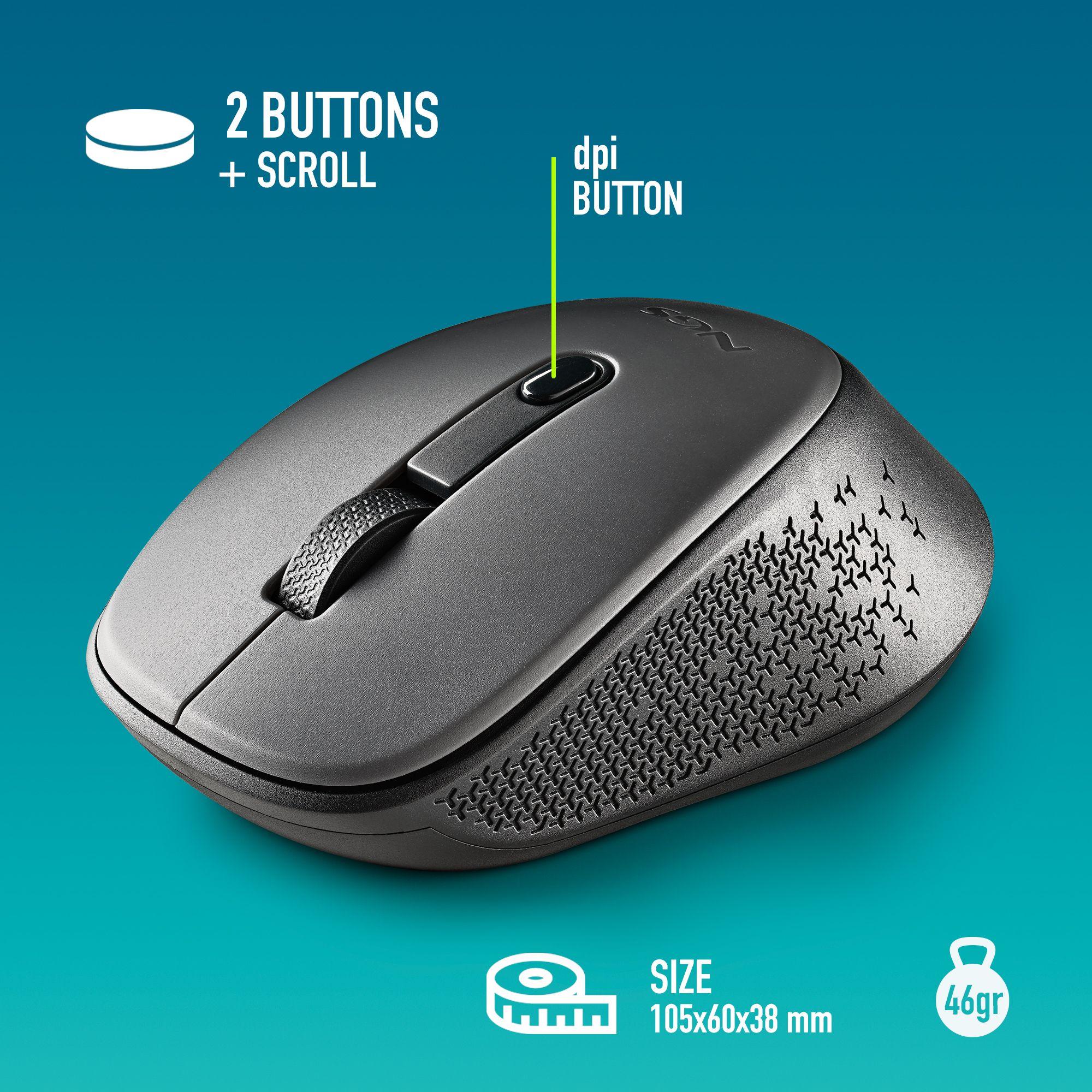 Rato NGS Dew (Ambidestro - 1600 DPI - Ótico - Cinzento) — miniatura 5