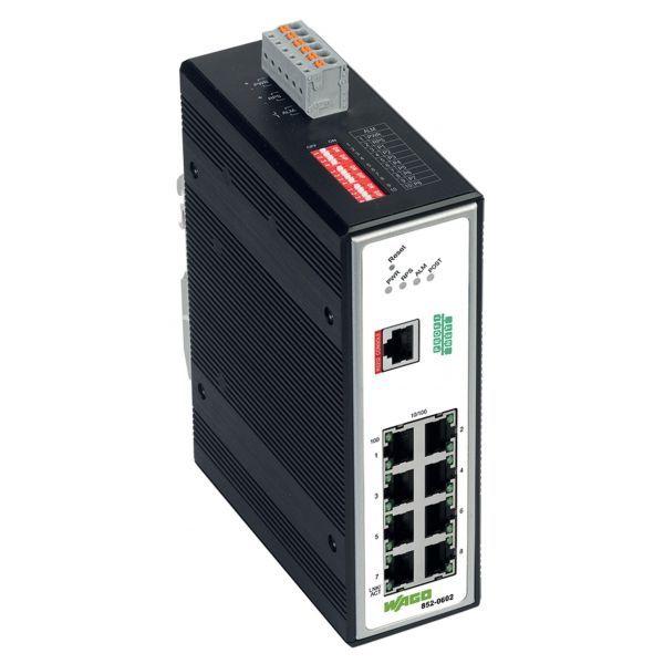 Switch Industrial Gerível WAGO 852-602 (10/100Base-TX RJ45 - Preto)