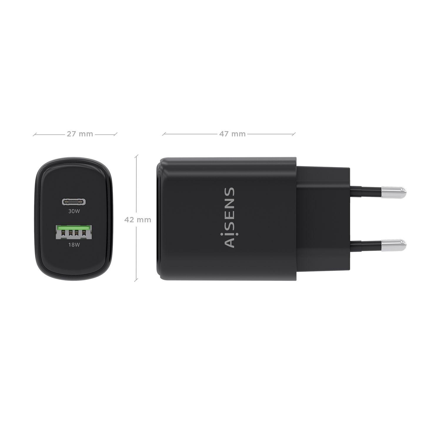 Carregador de Parede AISENS A110-0978 (30 W - Tipo C - Preto), miniatura 4