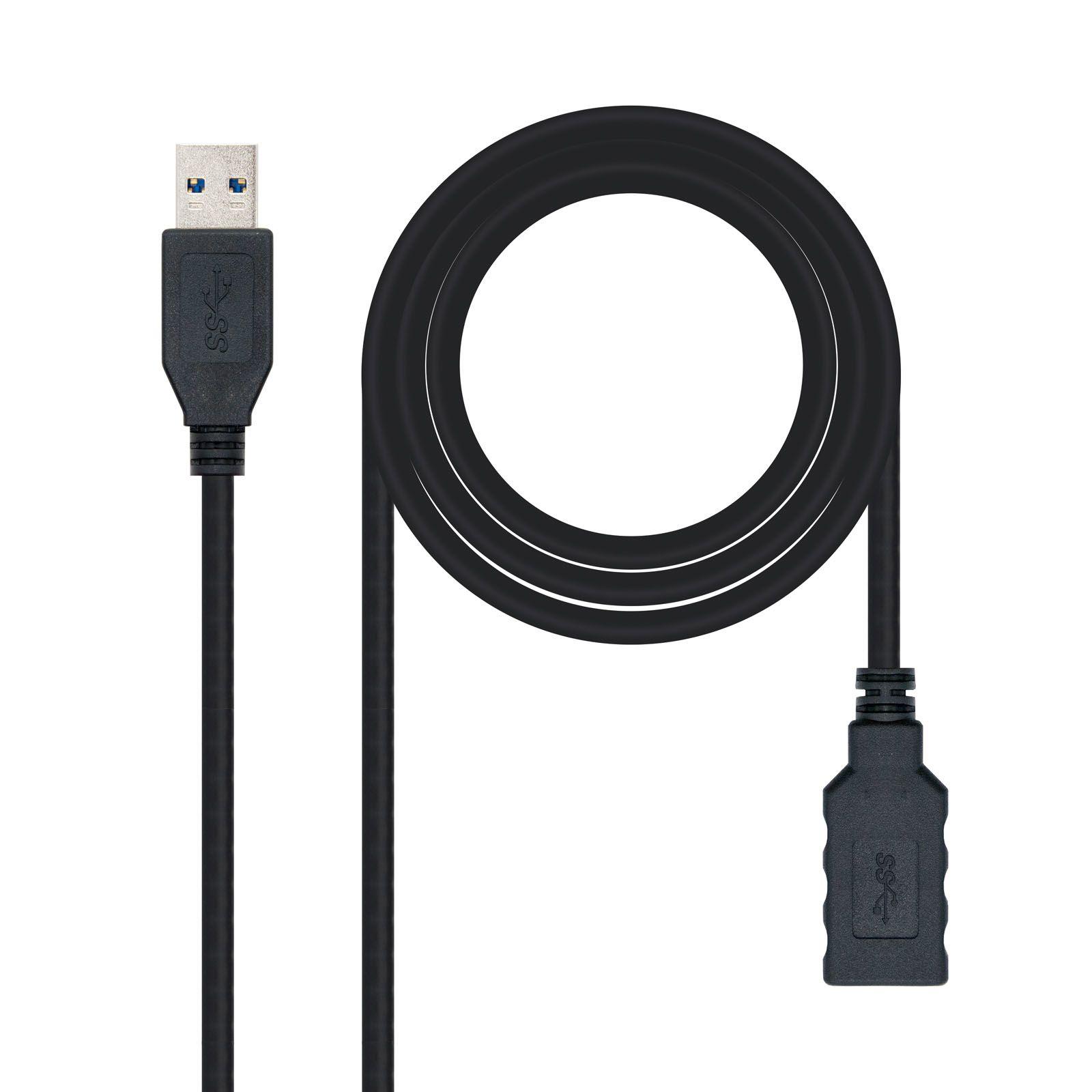 Cabo de Extensão USB NANOCABLE 10.01.0903-BK (3 m - USB A - Preto)