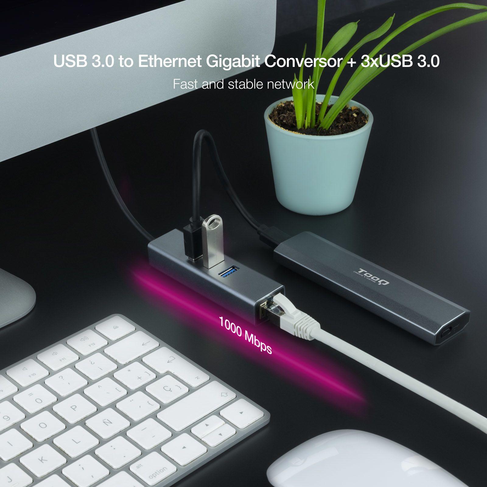 Hub USB NANOCABLE 10.03.0407 (0,15 m - Cinzento) — miniatura 3