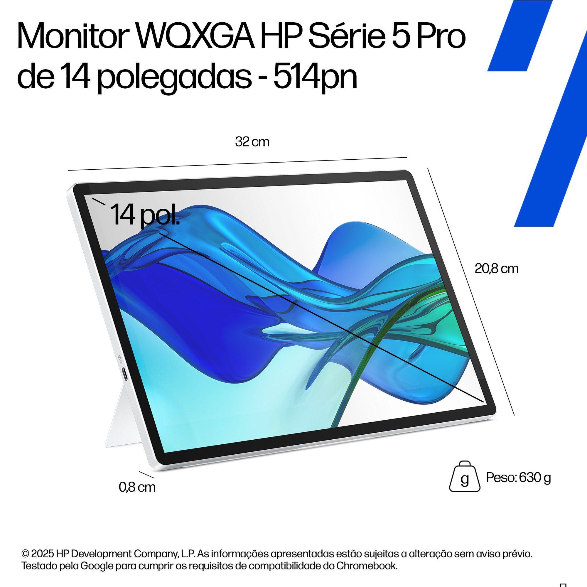 Monitor HP Série 5 Pro 514PN (14" - IPS Black - 75 Hz - Prateado) — miniatura 8