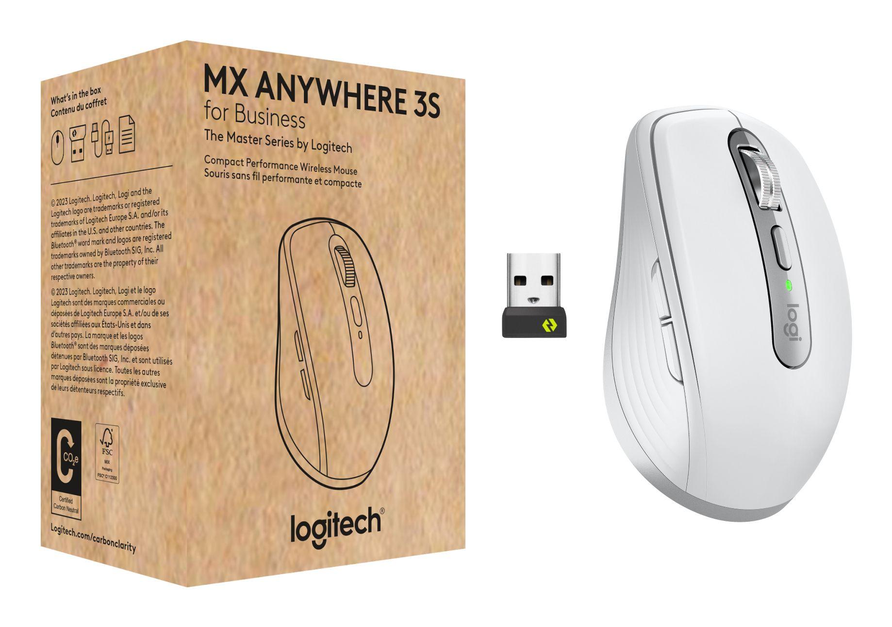 Rato LOGITECH MX Anywhere 3S for Business (Mão direita - 8000 DPI - Laser - Cinzento-claro)