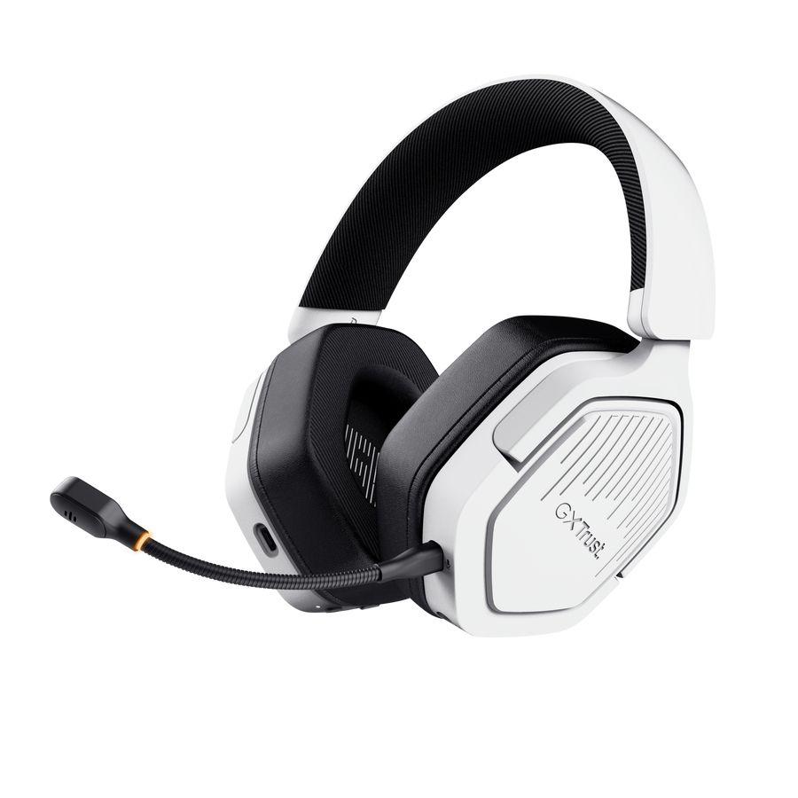 Headset Gaming TRUST GAMING GXT 493PS Carus (Binaural - Com fios e sem fios - Circum-aural - Branco)