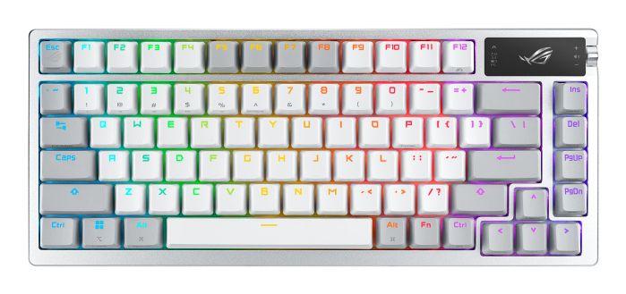 Teclado ASUS ROG Azoth (ES QWERTY - Mecânico ROG NX Snow - RF Wireless+Bluetooth - Branco)