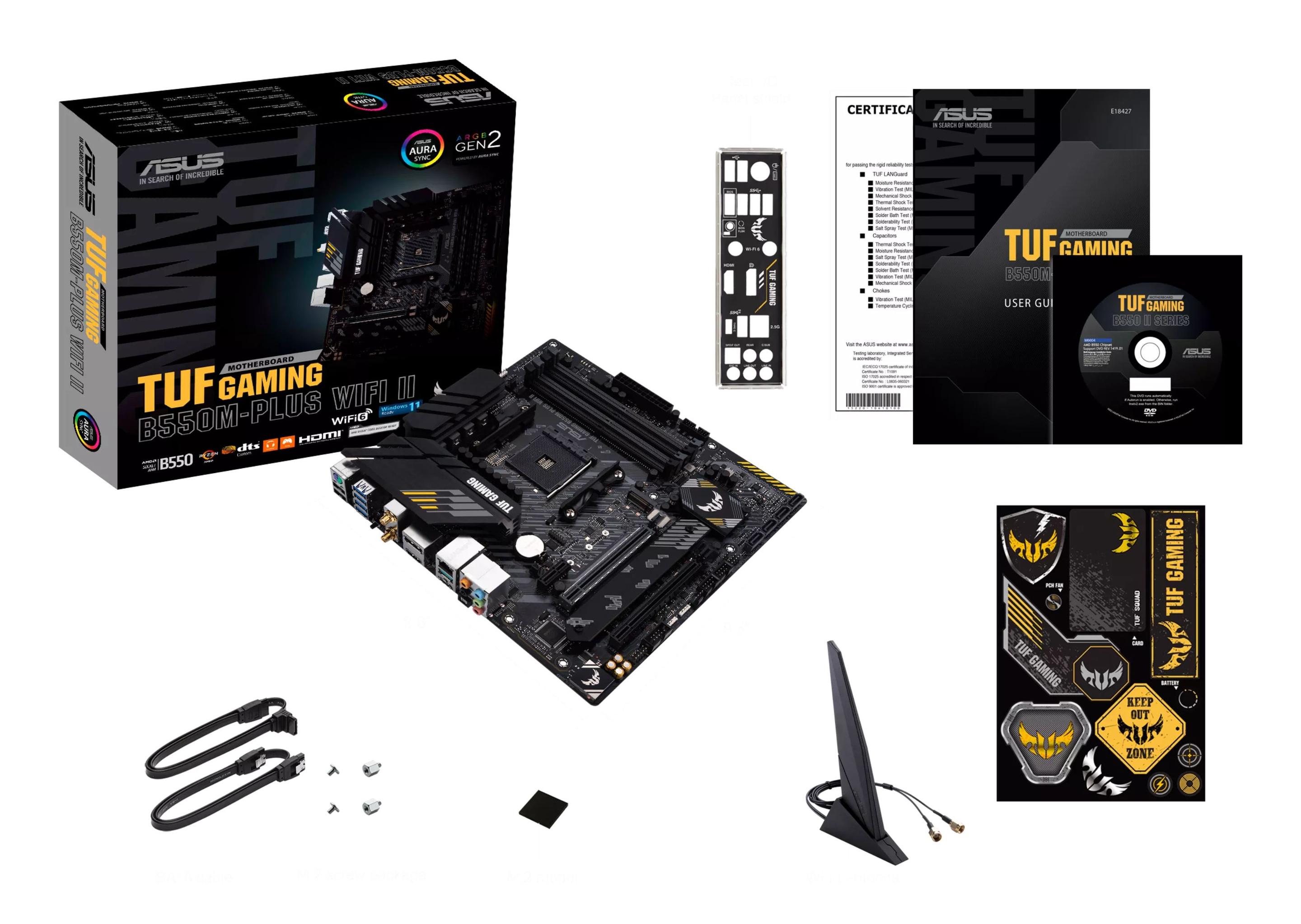 Motherboard ASUS TUF GAMING B550M-PLUS WIFI II (AM4 - micro-ATX - Duplo canal - Preto), miniatura 8