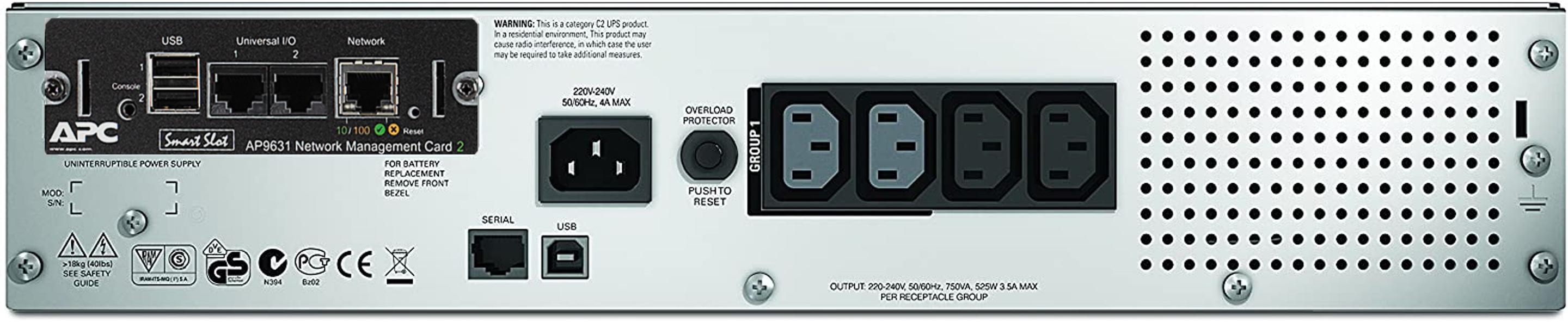 UPS APC Smart-UPS SMT750RMI2UNC (Acoplador C13, Acoplador C14 - Preto), miniatura 2