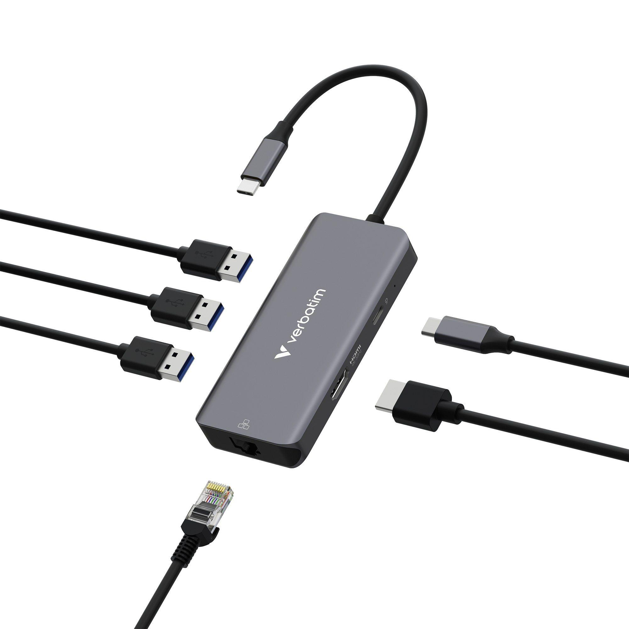 Hub USB-C VERBATIM 32157 (0,15 m - Cinzento) — miniatura 2