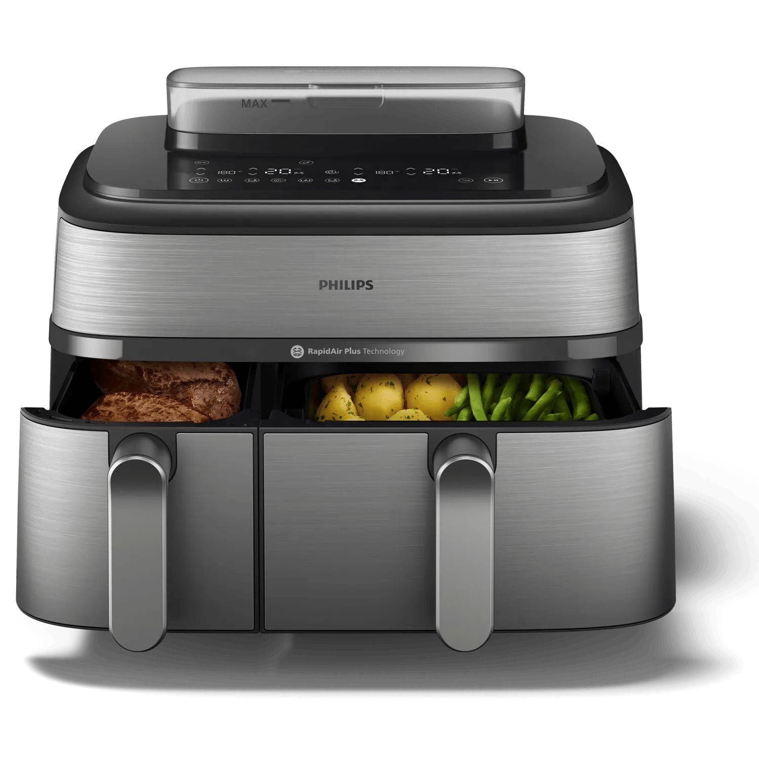 Fritadeira a Ar Independente PHILIPS NA555/00 (2750 W - 200 °C - 40 °C - Prateado), miniatura 3