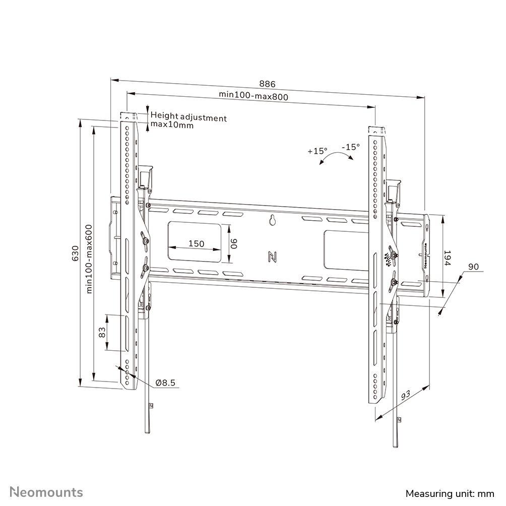 Suporte de Parede para TV NEOMOUNTS WL35-750BL18 (55"-98" - Preto), miniatura 19