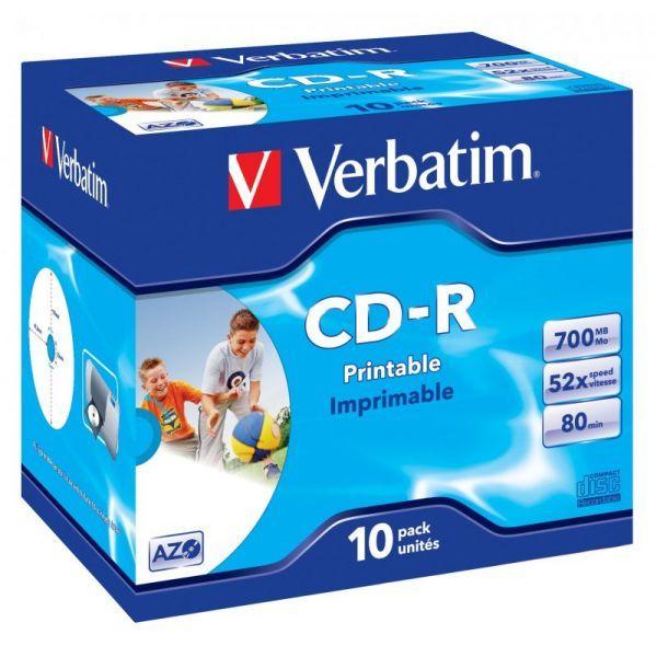 CD-R Gravável VERBATIM 43325 (10 unidades - 700 MB - 80 min - 52x - Superfície imprimível) — miniatura 2