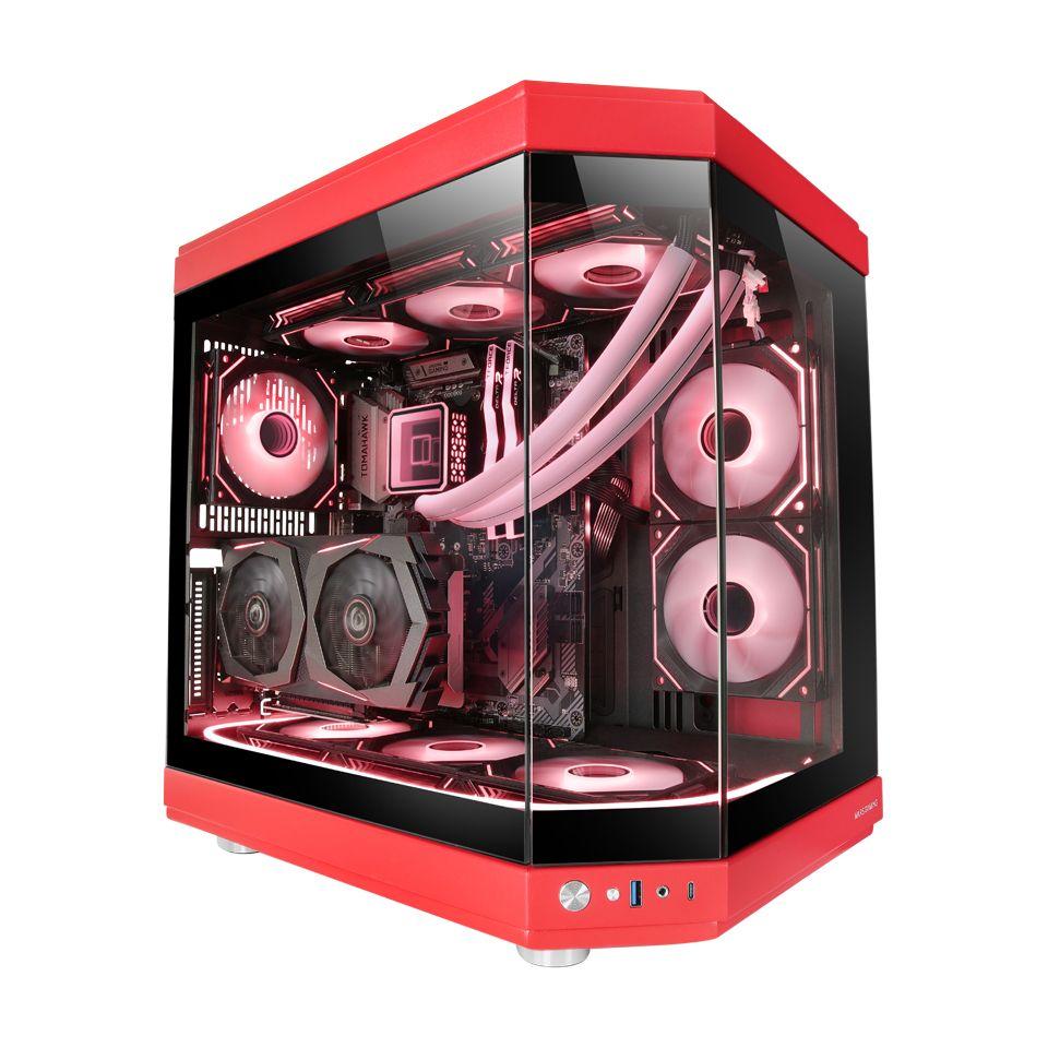 Caixa de Computador MARS GAMING MC-3T (ATX, Micro ATX, Mini-ITX - Midi Tower - 18,5 cm - Vermelho) — miniatura 2