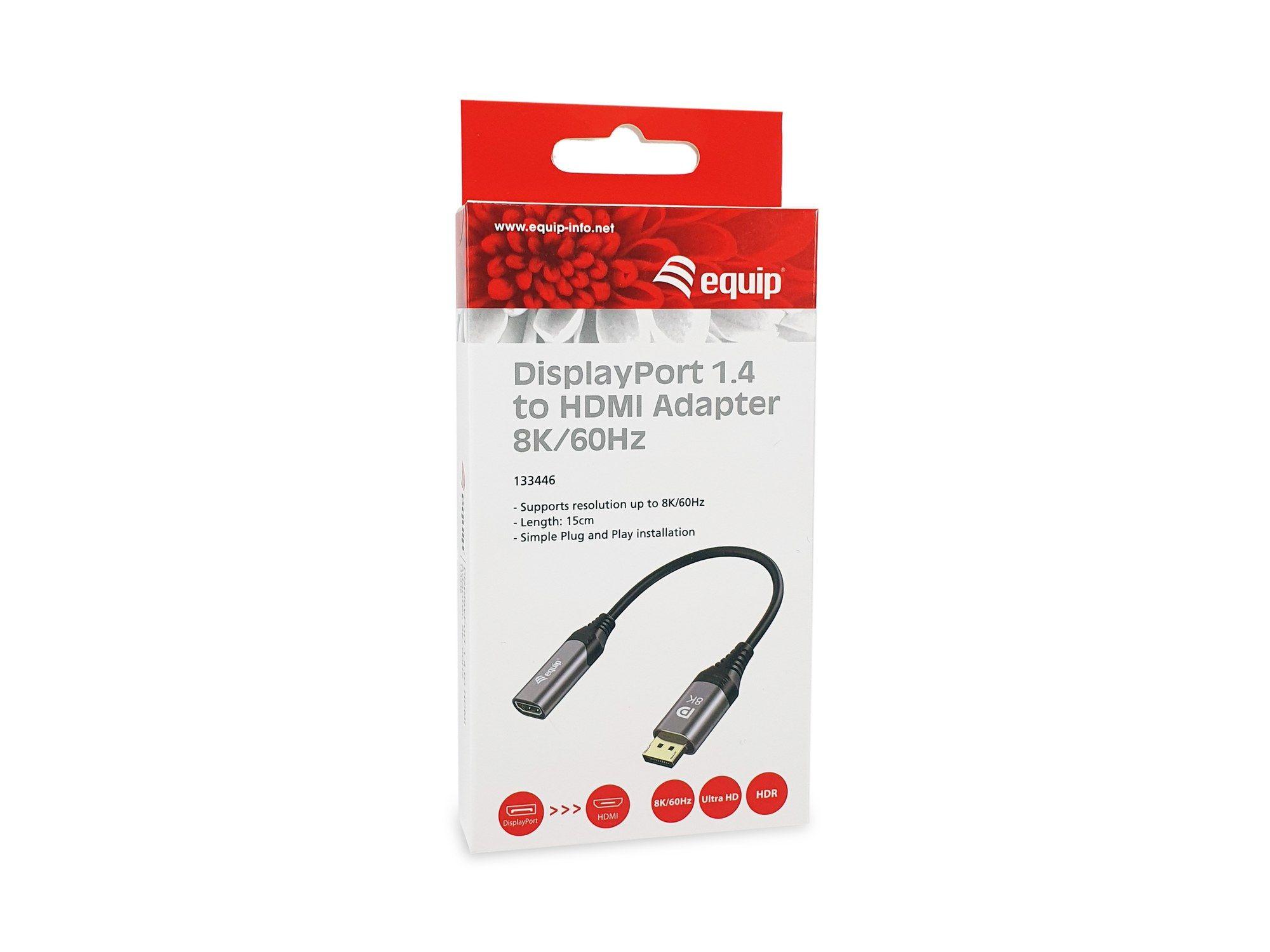 Adaptador DisplayPort para HDMI EQUIP 133446 (0,15 m - Preto/Cinzento), miniatura 6