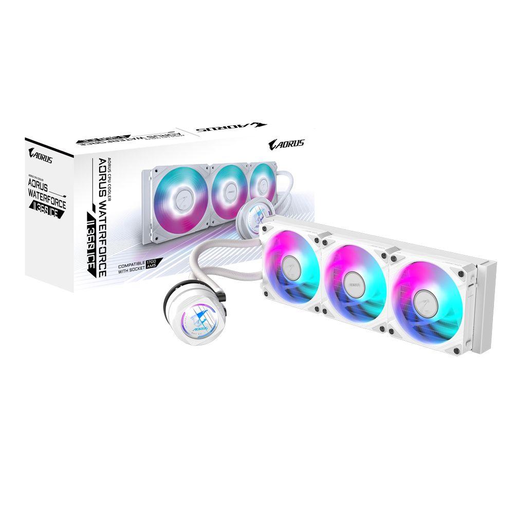 Sistema de Refrigeração Líquida Tudo-em-Um GIGABYTE AORUS WATERFORCE II 360 ICE (12 cm - 2300 RPM - Multi - Branco)