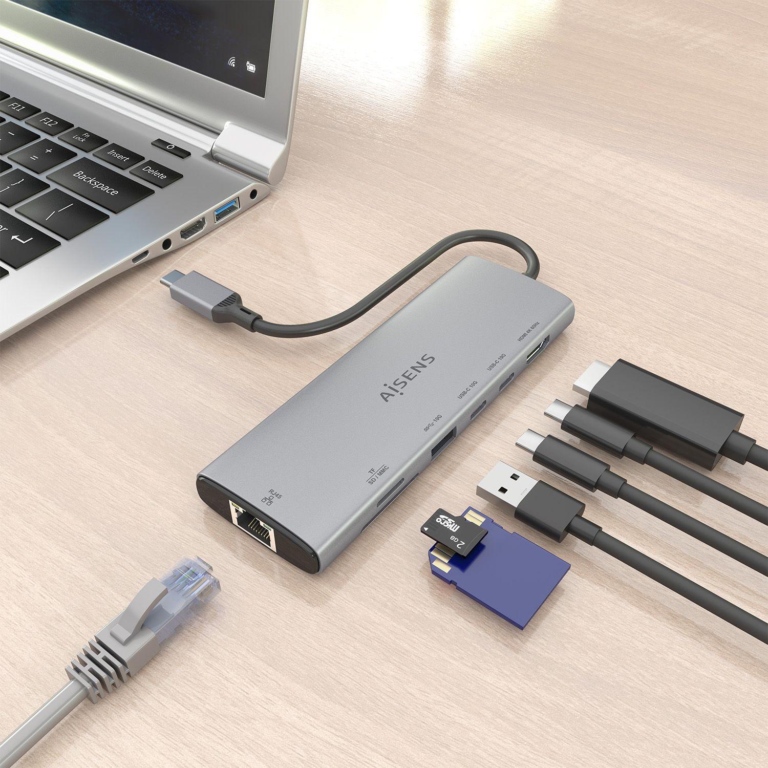 Hub USB-C AISENS ASUC-7P032-GR (0,2 m - Windows 10, Windows 11 - Cinzento), miniatura 5