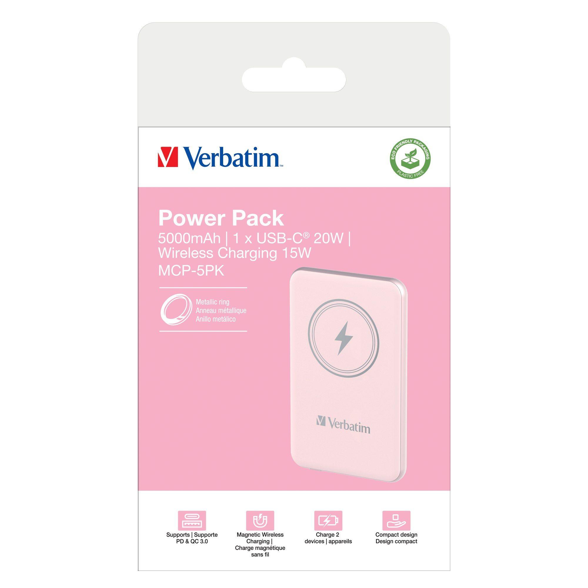 Powerbank VERBATIM Charge 'n' Go 32243 (5000 mAh - Até 20 W - USB Type-C - Rosa), miniatura 4
