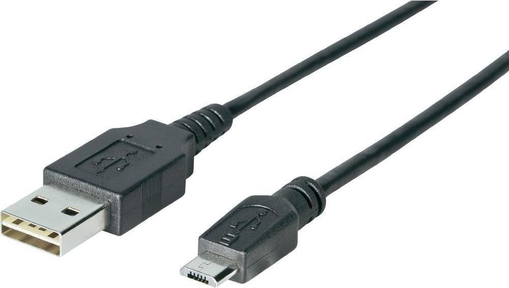 Cabo USB SHARKOON USB 2.0 Type-A para Micro-USB Type-B (3 m - USB Type-A macho - Micro-USB Type-B macho - Preto)