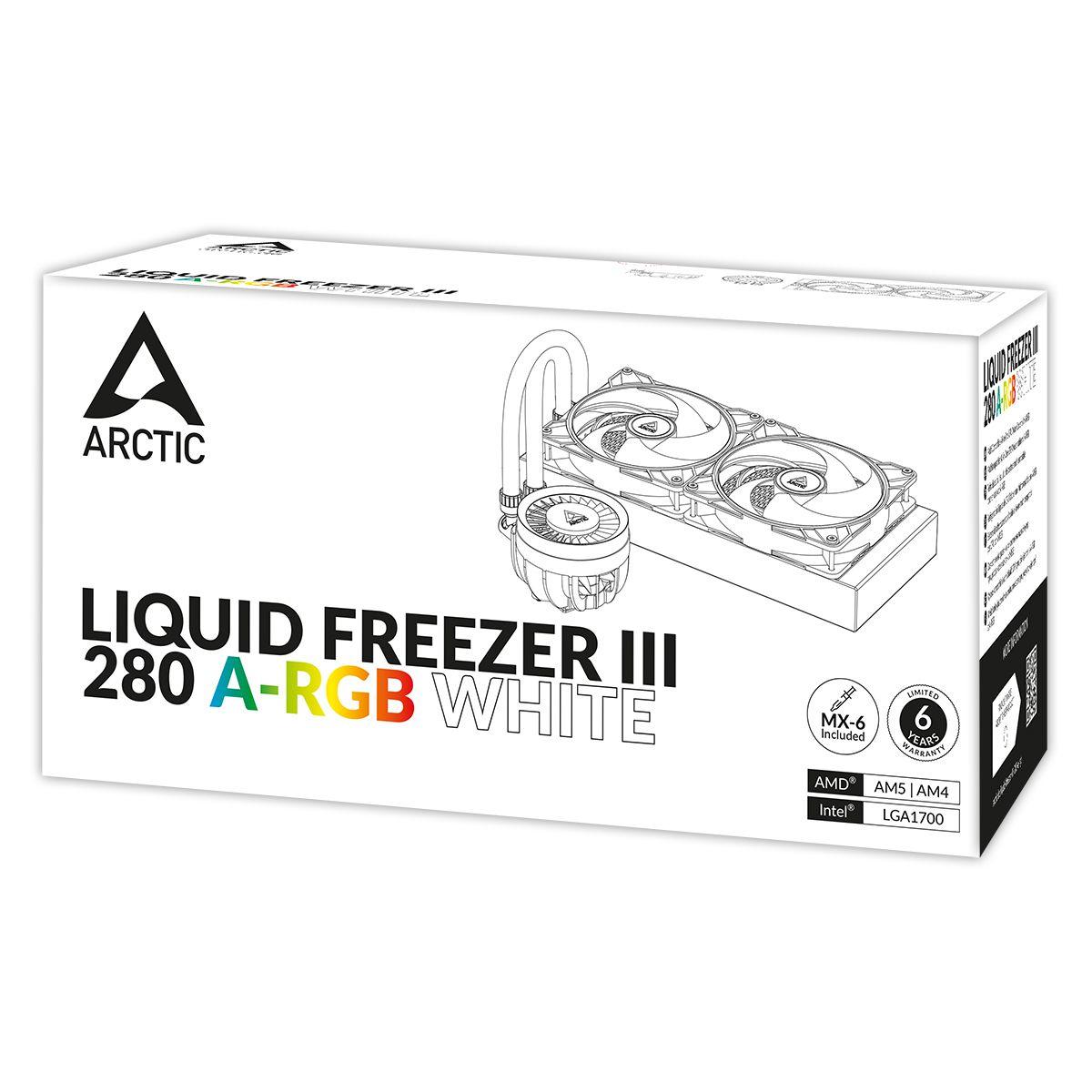 Sistema de Refrigeração Líquida ARCTIC Liquid Freezer III 280 A-RGB (14 cm - 2 ventoinhas - 1900 RPM - Branco) — miniatura 8