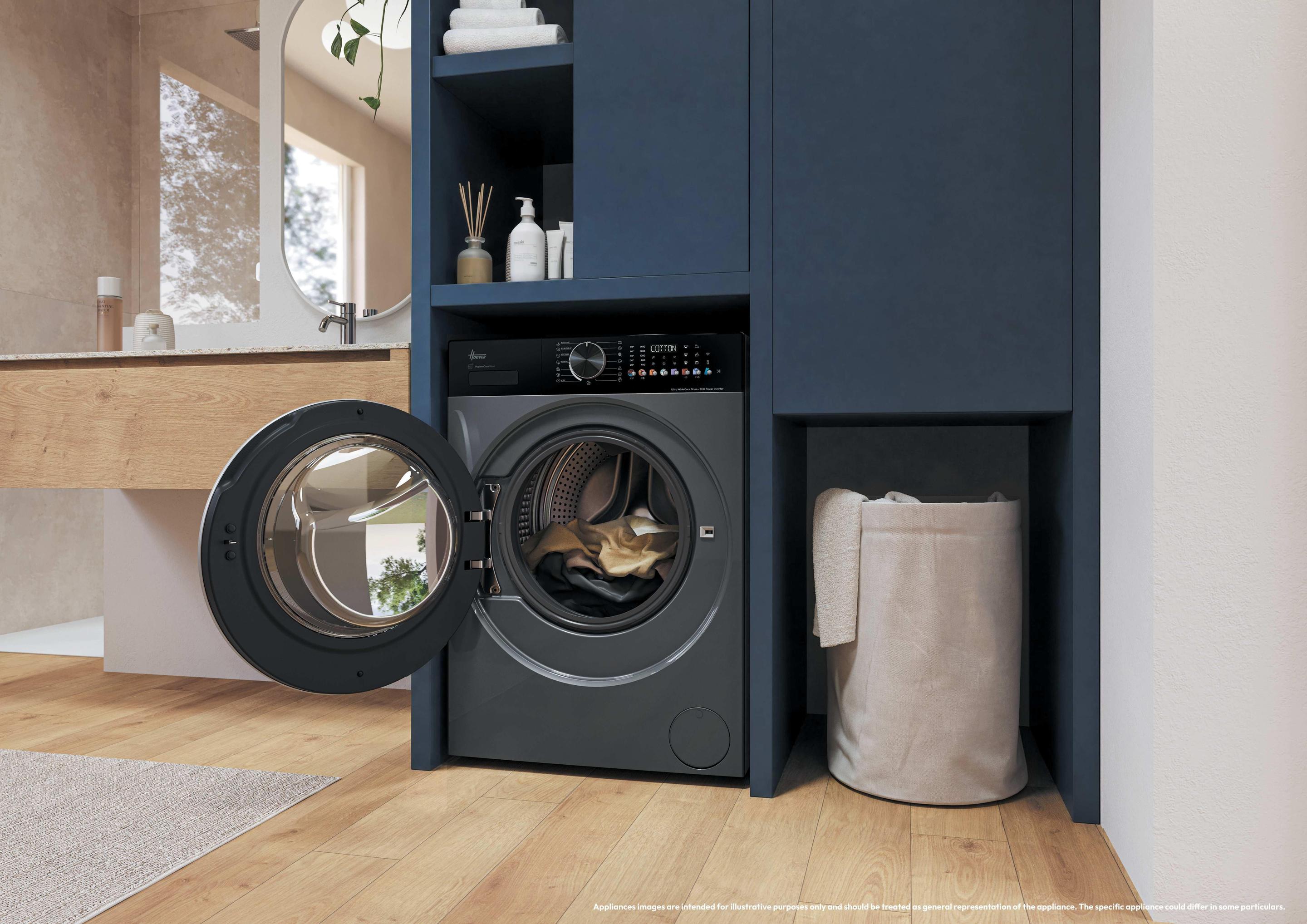Máquina de Lavar Roupa Independente HOOVER H5W412BL10GUHS (1400 RPM - B - A - Preto), miniatura 8