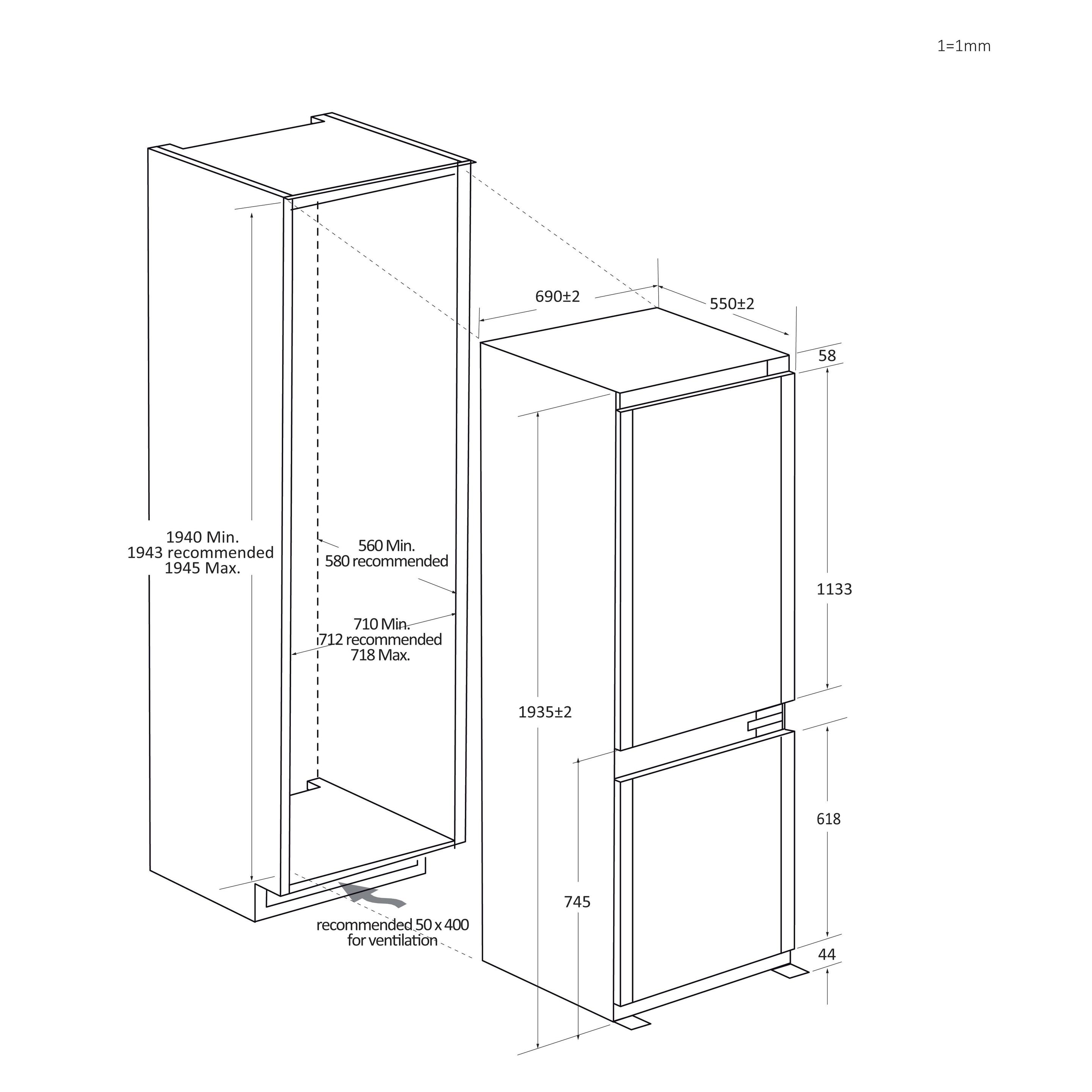 Frigorífico Combinado Encastre HAIER HBW7719C (400 l - hOn - 193,5x69x55 cm - Branco) — miniatura 14