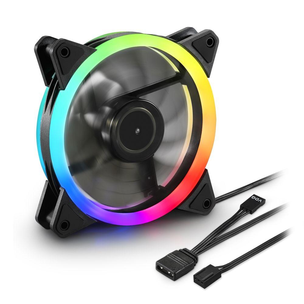 Ventoinha para Caixa de PC SHARKOON SHARK Blades RGB (RGB endereçável - Não suportado - Preto), miniatura 2