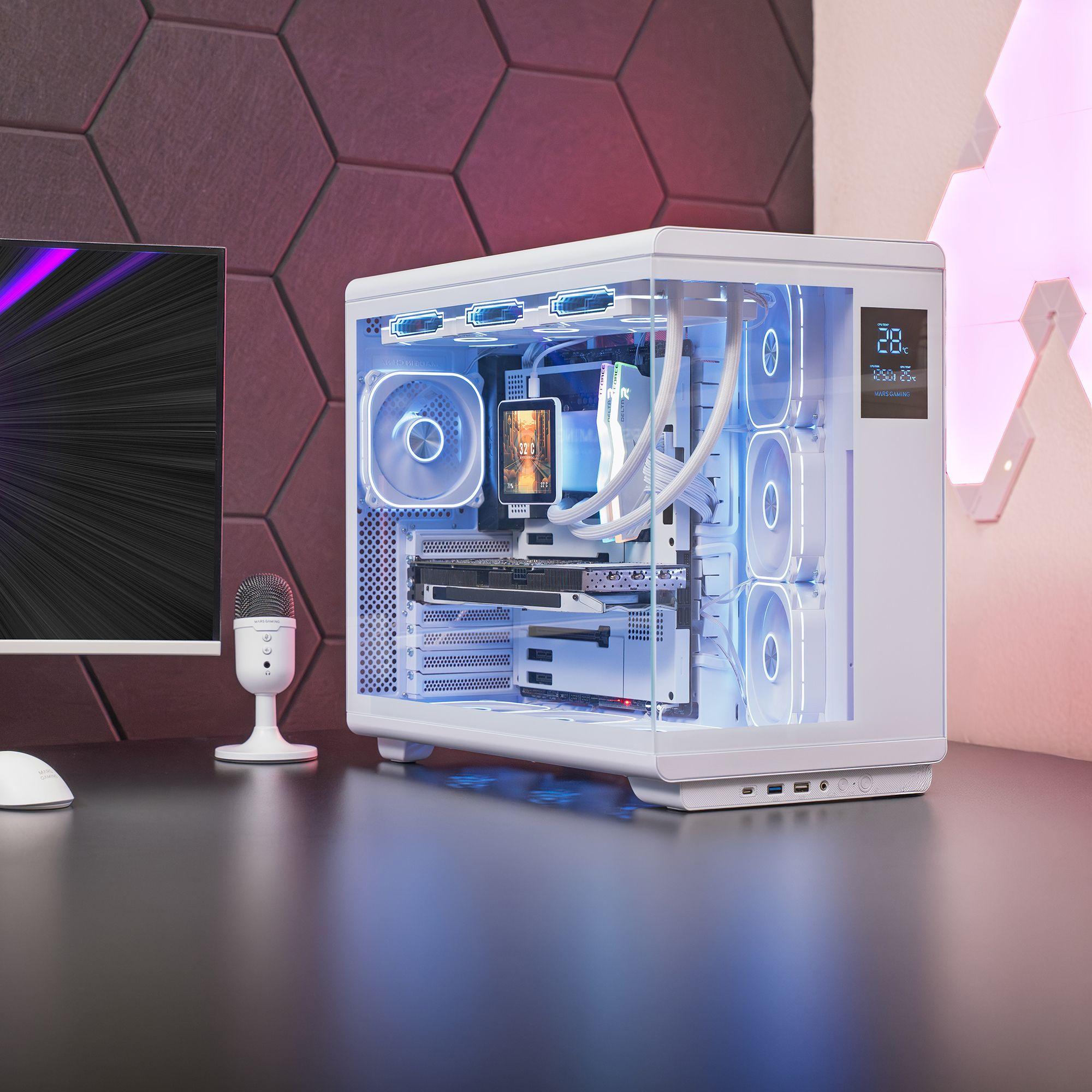 Caixa PC MARS GAMING MC-REVPRO (Midi Tower - Ecrã LCD 4,3" - Branco), miniatura 2