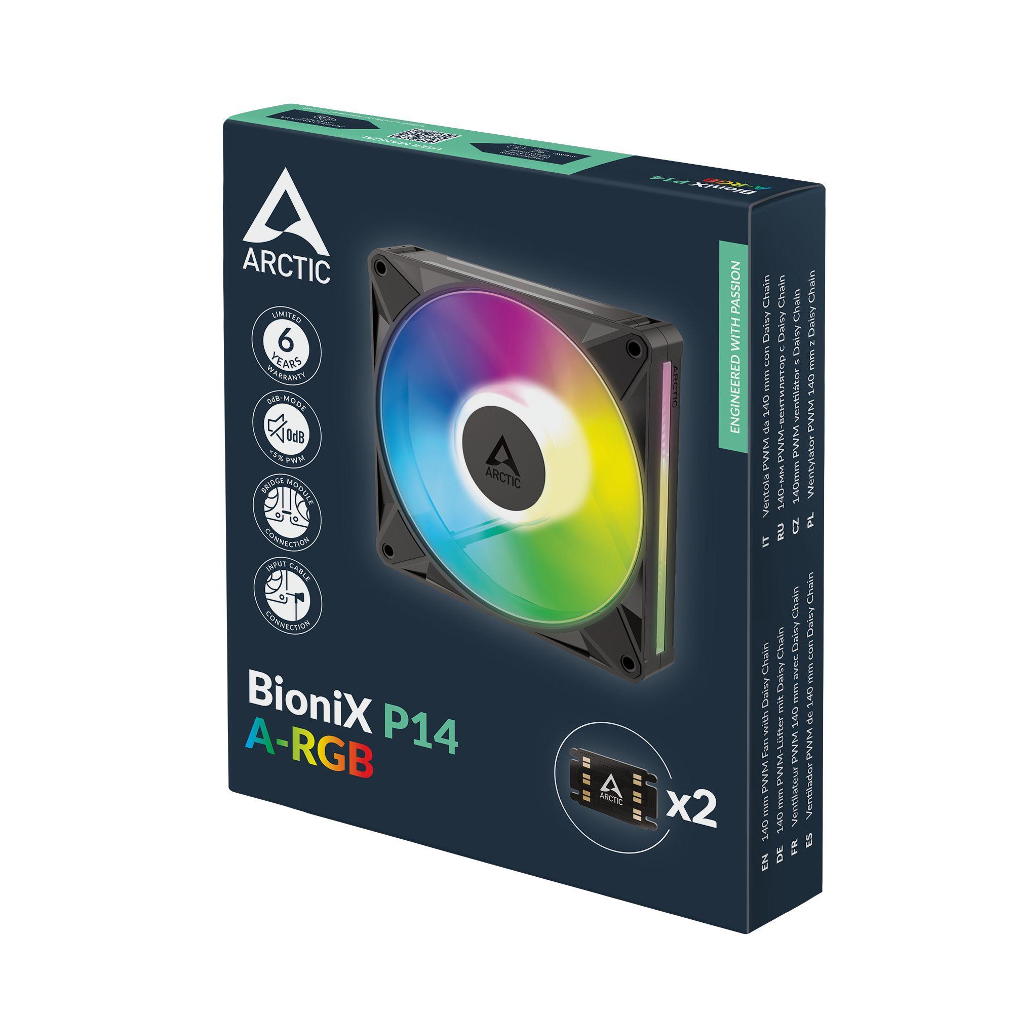 Ventoinha para Caixa de PC ARCTIC BioniX P14 A-RGB (Preto) — miniatura 8
