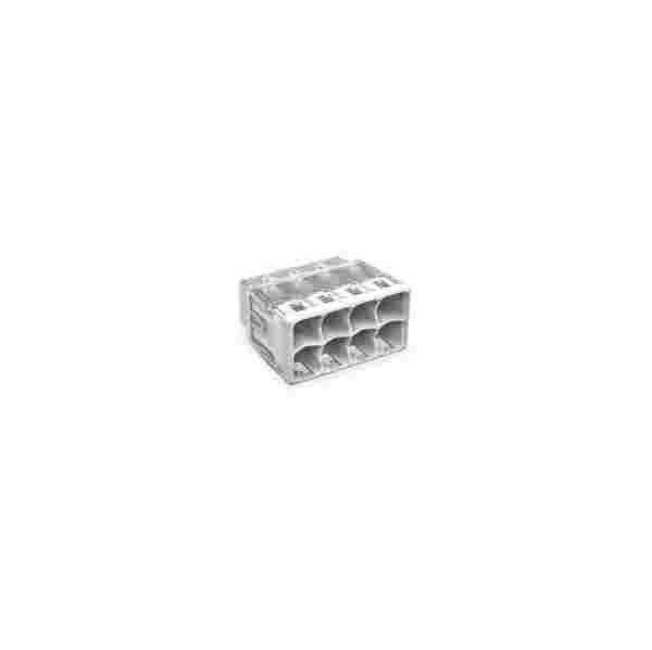 Ligador Rápido de 8 Condutores WAGO 2273-208 (Plástico - Transparente e Branco)