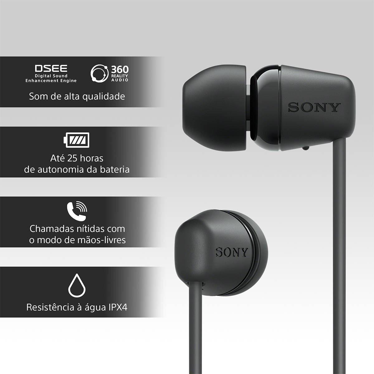 Auscultadores SONY WI-C100B (Binaural - Sem fios - Intra-aural - Preto), miniatura 5