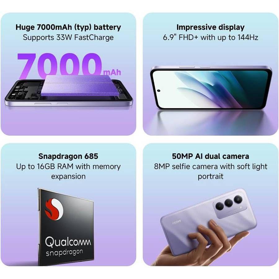 Smartphone XIAOMI Redmi 15 4G (6GB/128GB - 6,9" - Roxo) — miniatura 2