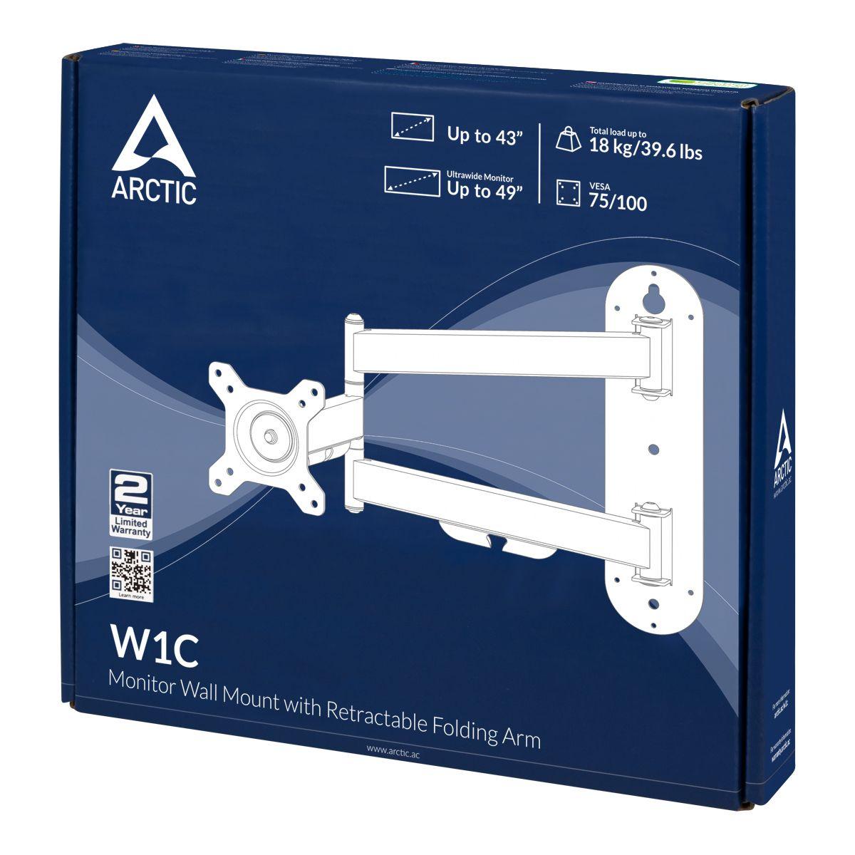 Suporte de Parede para Monitor ARCTIC W1C (Até 100 x 100 mm - 100 x 100 mm - 75 x 75 mm - Preto), miniatura 8