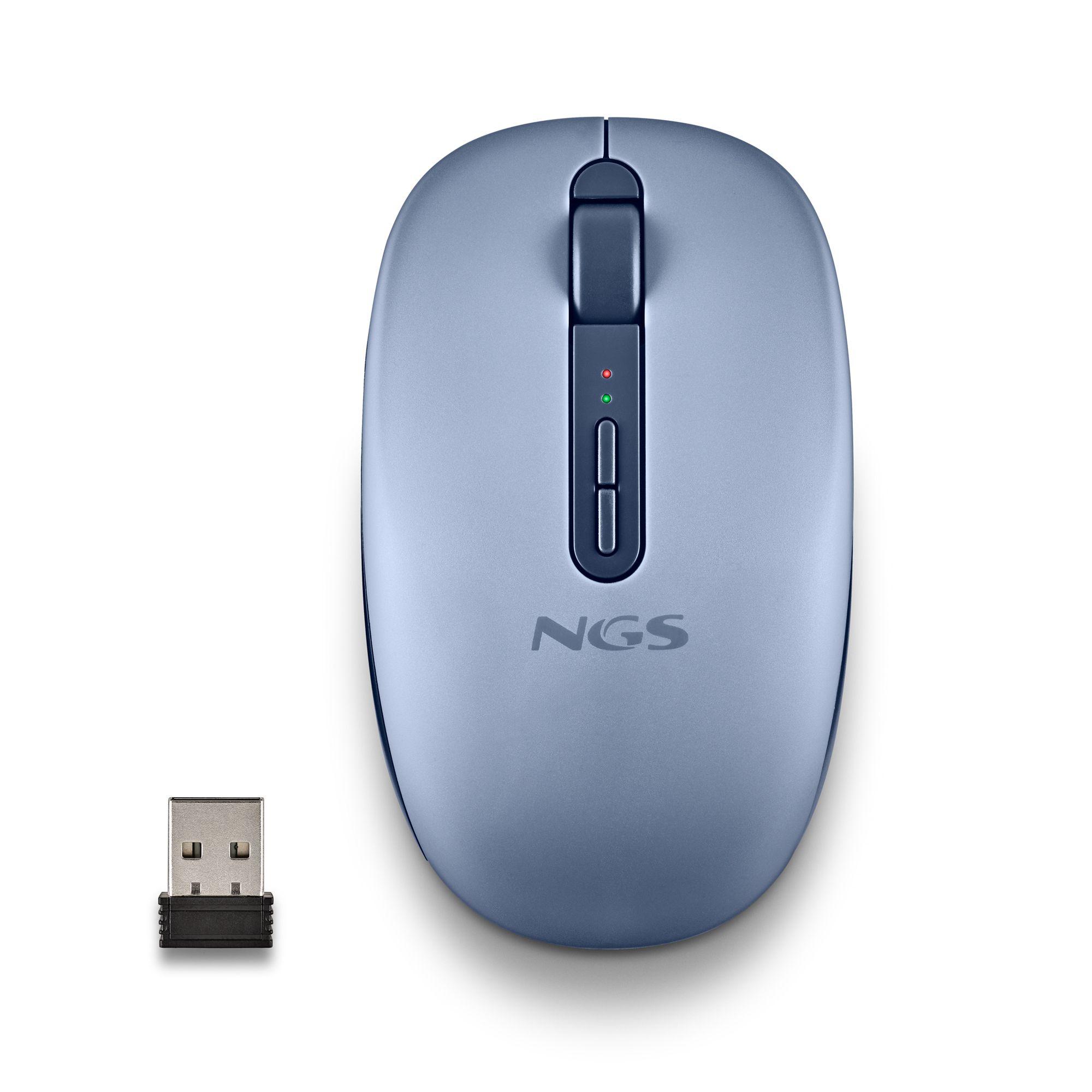 Rato NGS Fog Dual (Ambidestro - 1600 DPI - RF Wireless+Bluetooth - Azul)