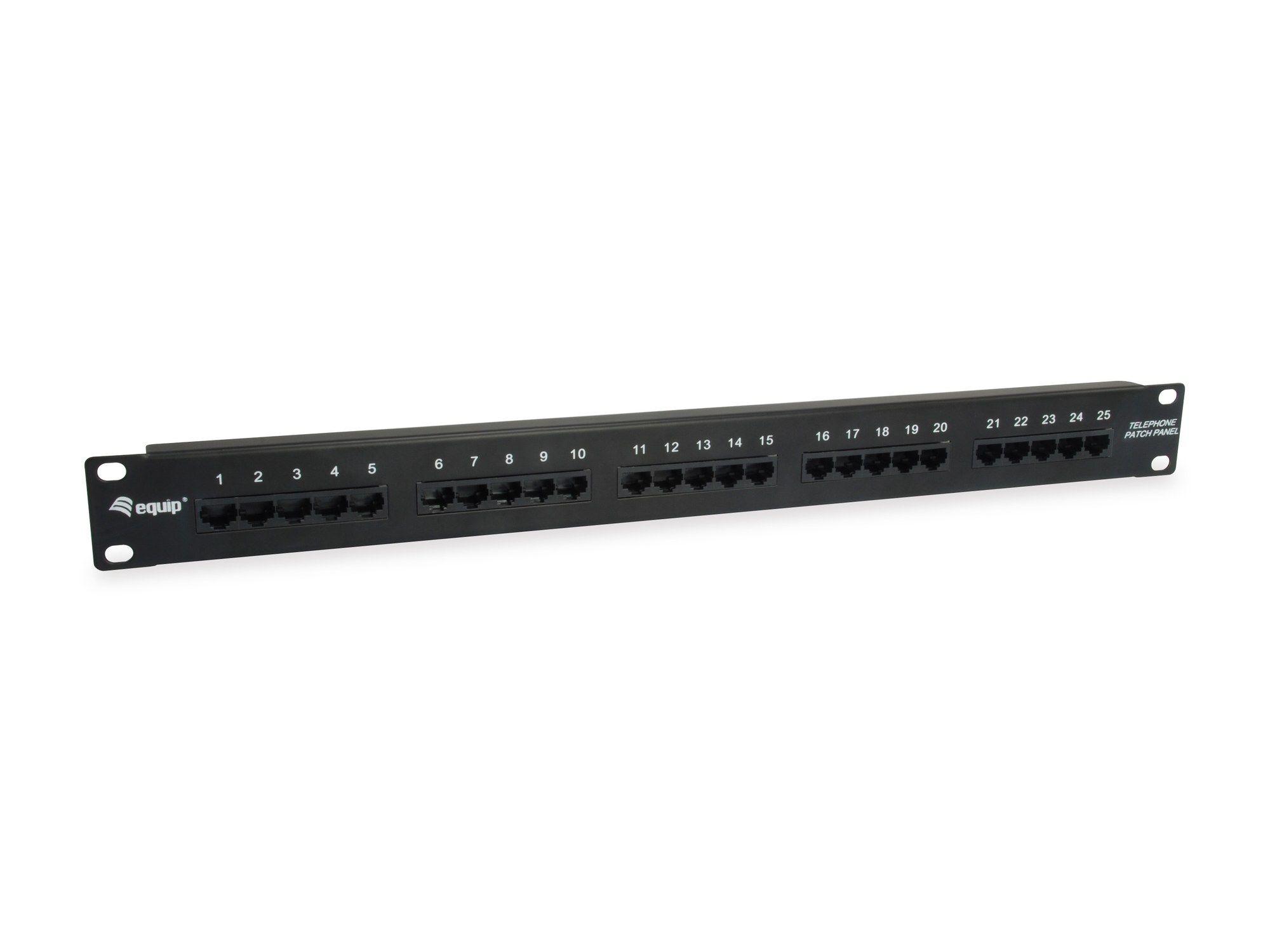 Painel de Patch EQUIP 125298 (24 Portas RJ-45 Cat3 1U - Preto)