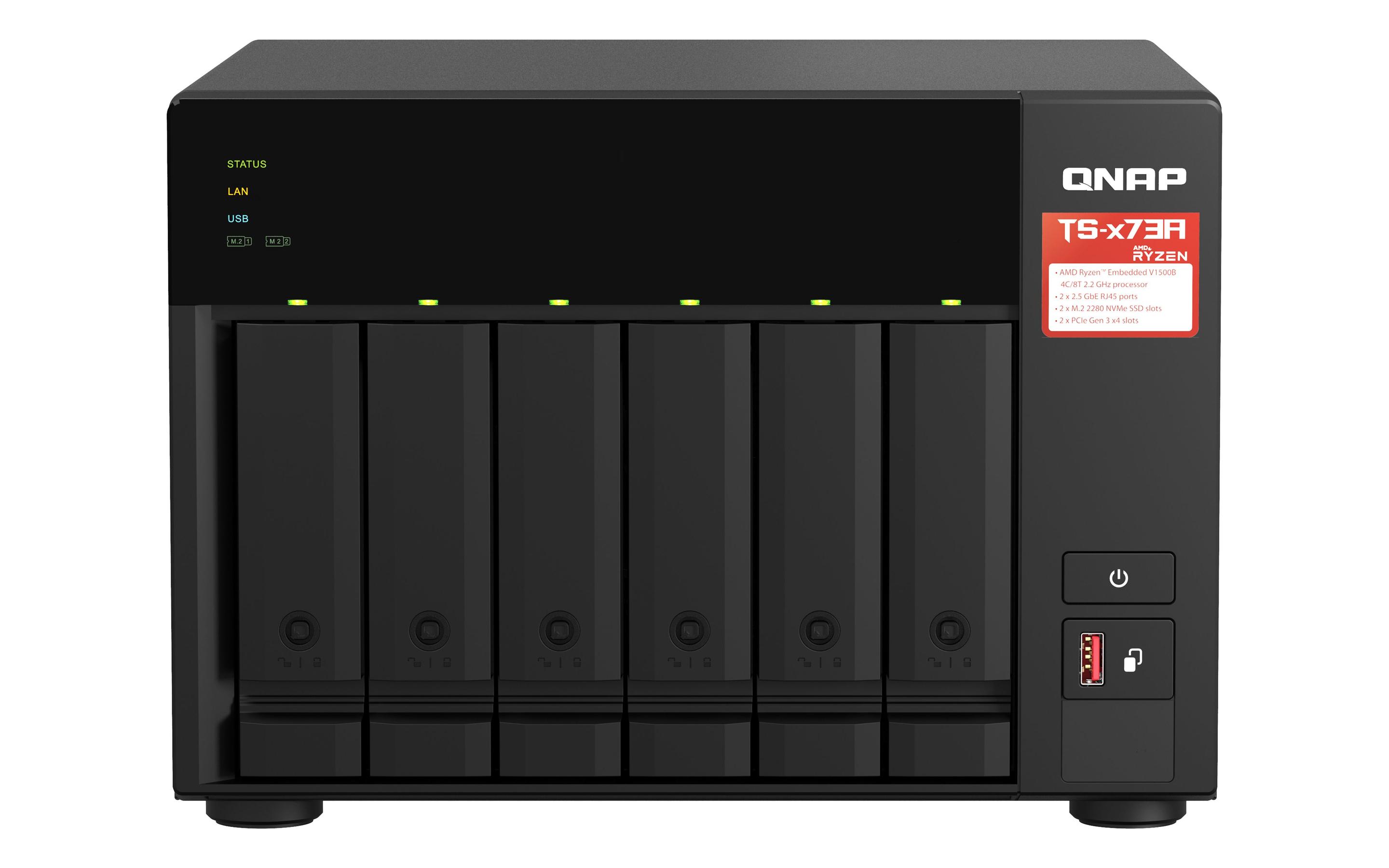 NAS QNAP TS-673A-8G (8 GB - 8 baias - Preto)