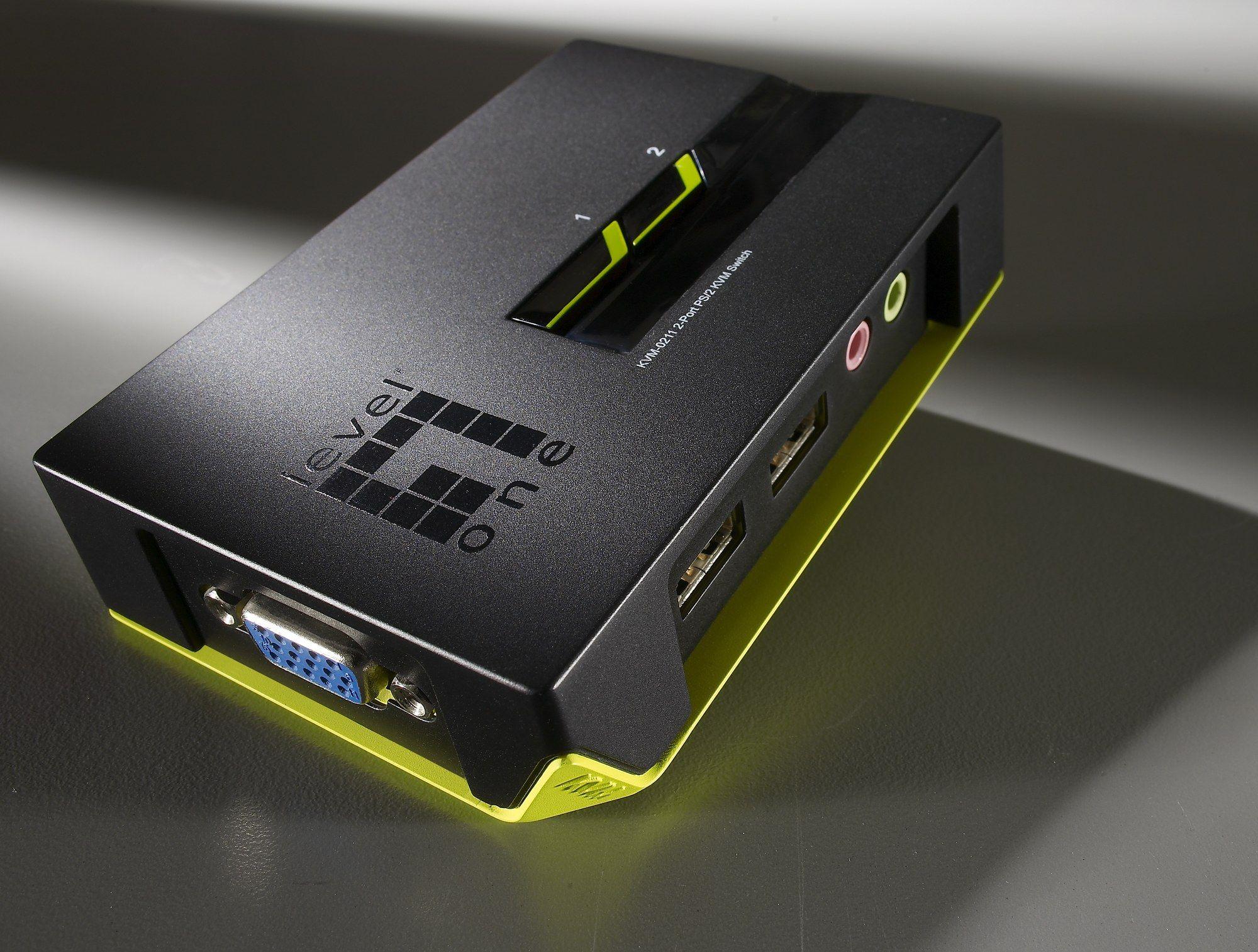Switch KVM LEVELONE KVM-0221 (Preto e Verde) — miniatura 2