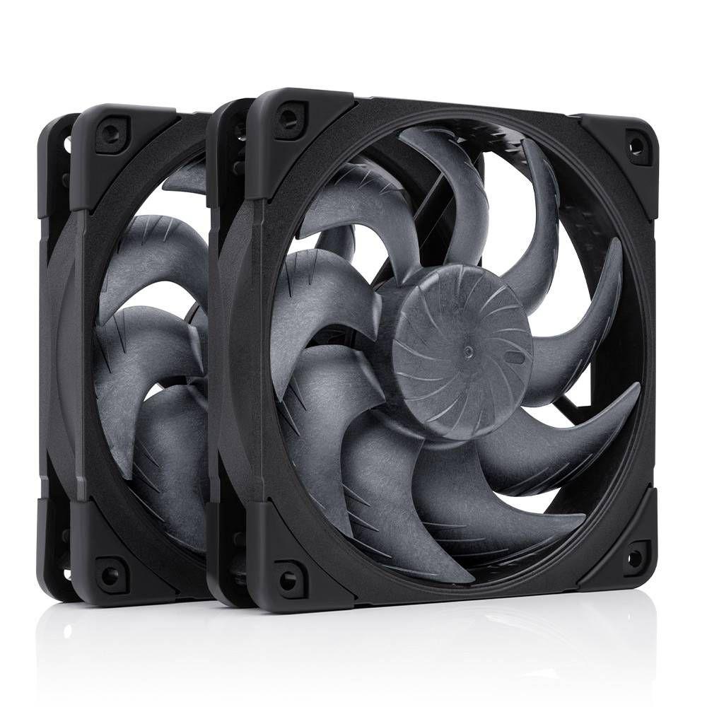Conjunto de Ventoinhas NOCTUA NF-A12x25 G2 PWM Sx2-PP chromax.black (PBT, ABS, LCP e borracha - 1,8 W - Preto)