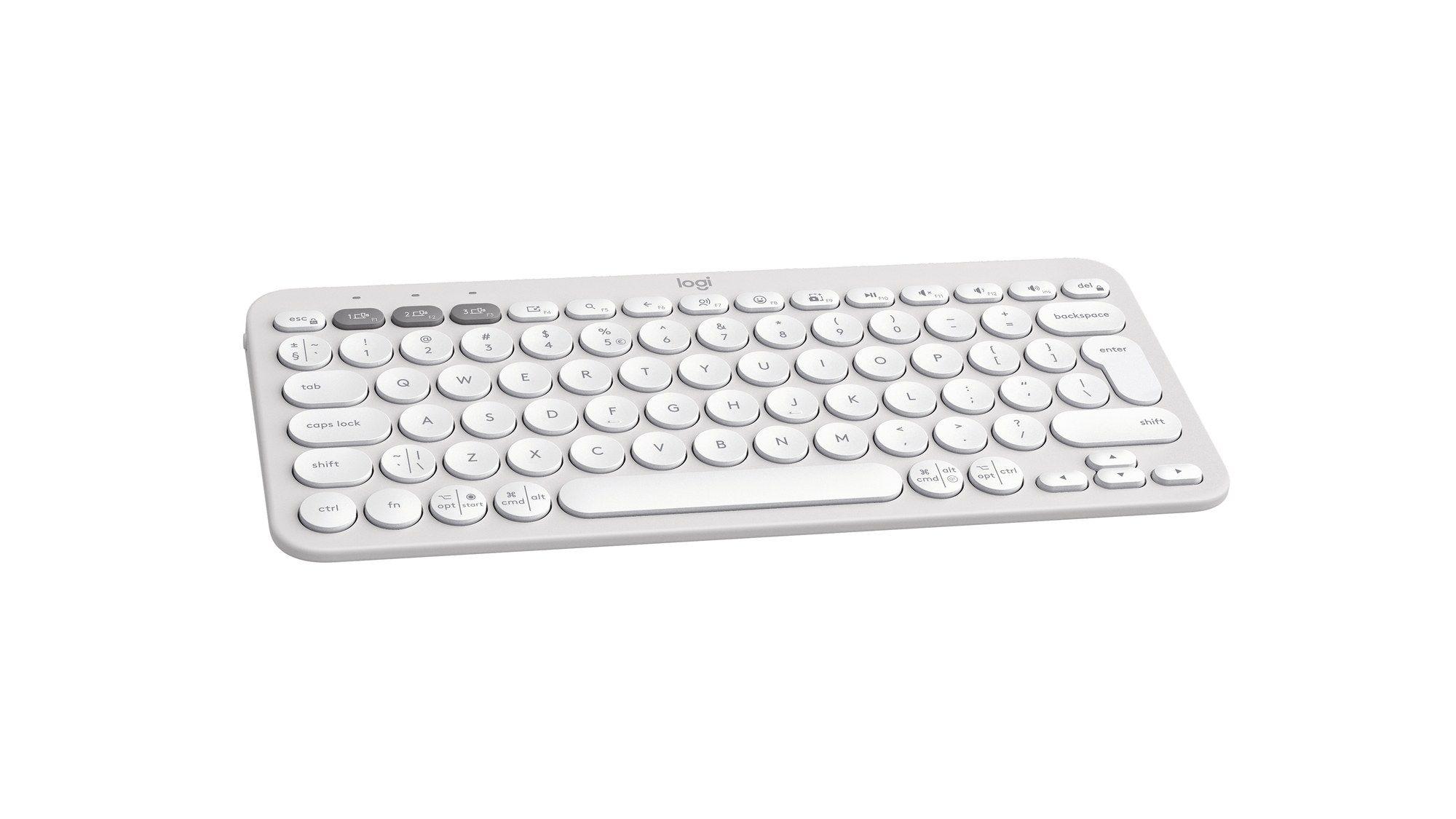 Teclado LOGITECH Pebble Keys 2 K380s (Estados Unidos - Teclas tesoura - Mini - Branco) — miniatura 4