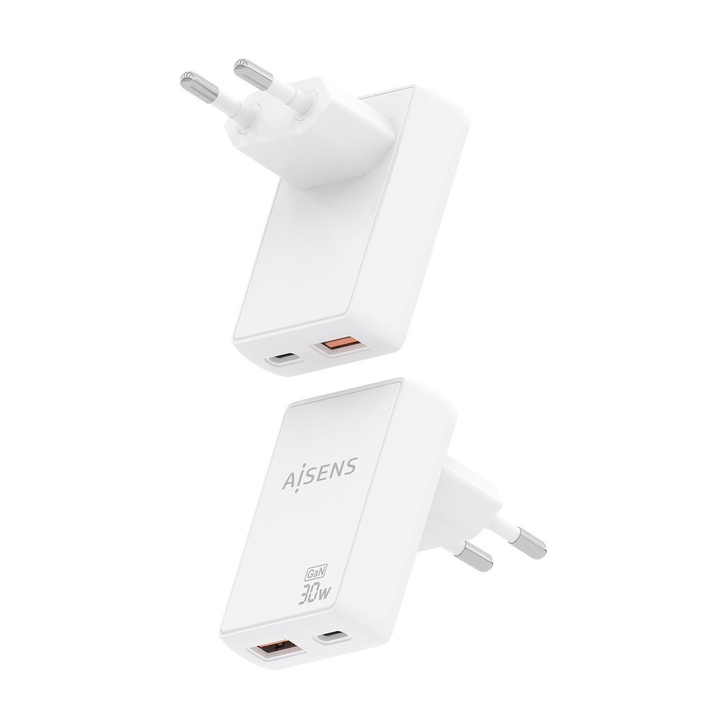Carregador de Parede AISENS ASCH-30W2P074-W (30 W - Branco), miniatura 3