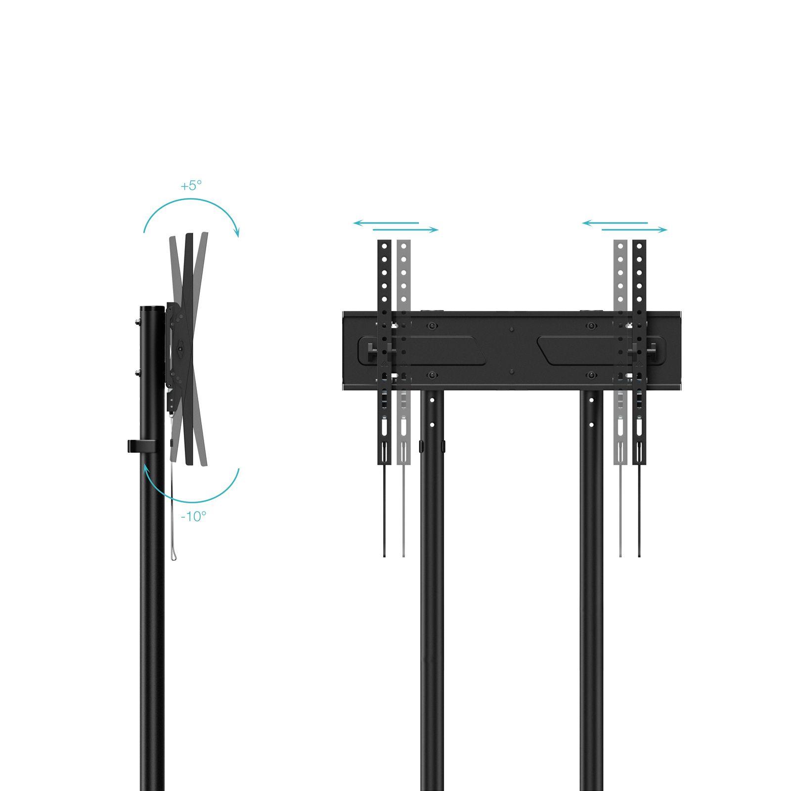 Suporte de Chão para TV TOOQ FS1150M-B (100 x 100-600 x 400 mm - 600 x 400 mm - 100 x 100 mm - Preto), miniatura 3