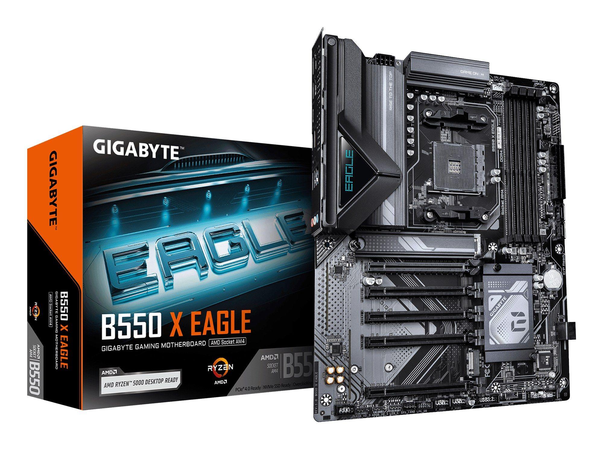 Motherboard GIGABYTE B550 X EAGLE (AM4 - ATX - Canal duplo - Castanho escuro)
