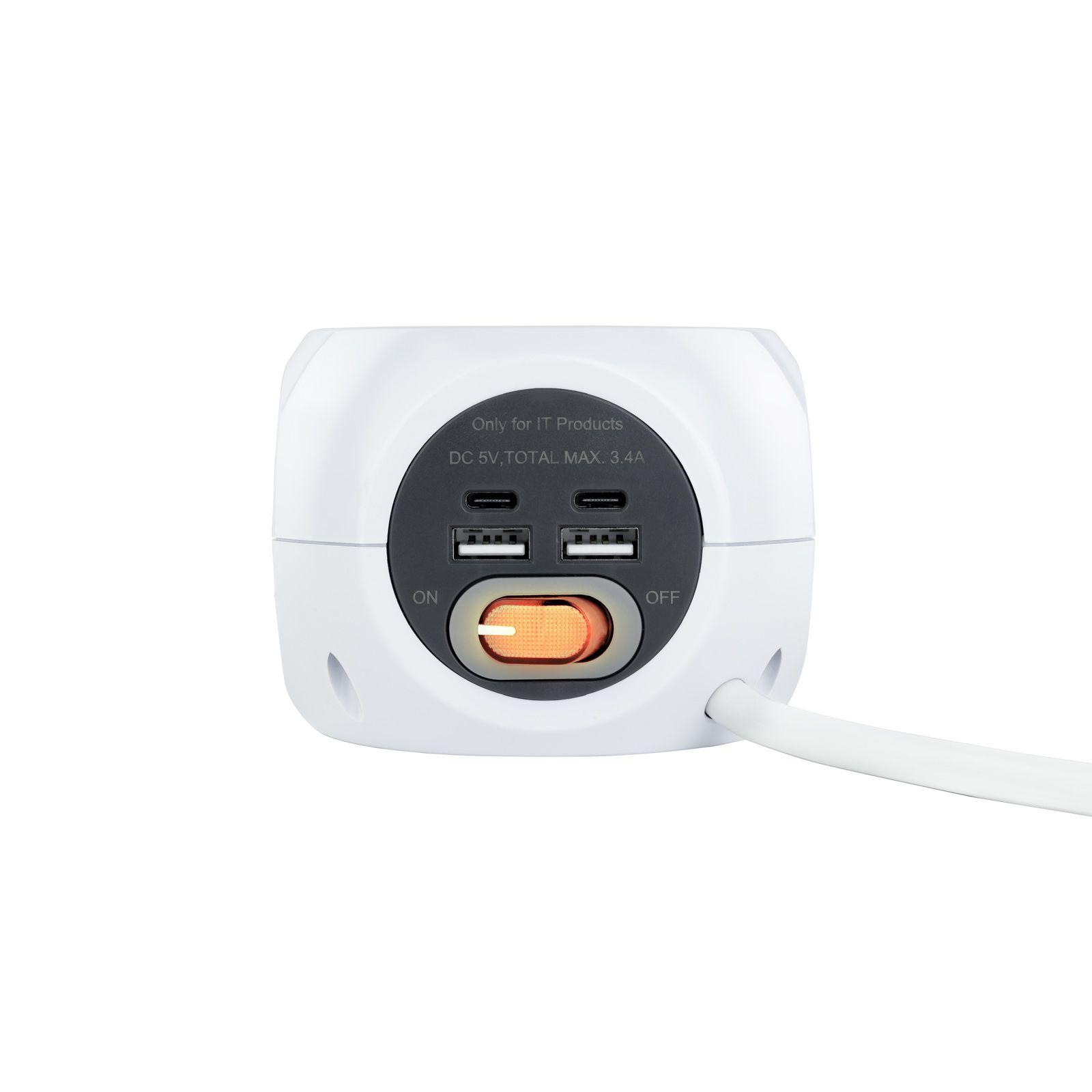 Bloco de Tomadas NANOCABLE 10.37.0001 (3680 W - Branco) — miniatura 2