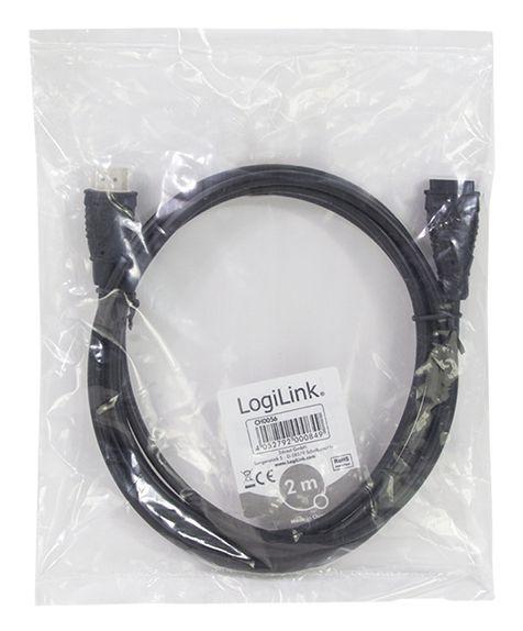 Cabo de Extensão HDMI LOGILINK CH0057 (3 m - 30 Hz - HDMI Tipo A - Preto), miniatura 2