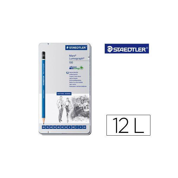 Lápis de Grafite STAEDTLER Mars Lumograph 100 G12 S (12 Unidades - Dureza Sortida), miniatura 2