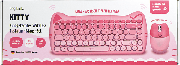 Conjunto de Teclado e Rato LOGILINK ID0220 (DE - Sem fios 2,4 GHz - Rosa) — miniatura 6